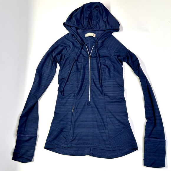 Athleta Lightweight Zip Up Blue Long Sleeve Hoodie - Picture 2 of 11